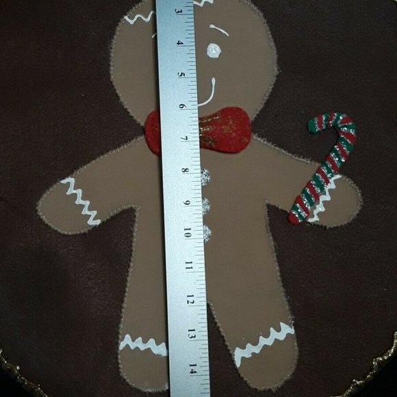 Ginger cookie toilet Seat & tank cover set Bath Decor Christmas holidays round - Picture 4 of 8